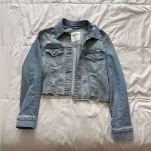 Hollister Light Blue Cropped Denim Jacket